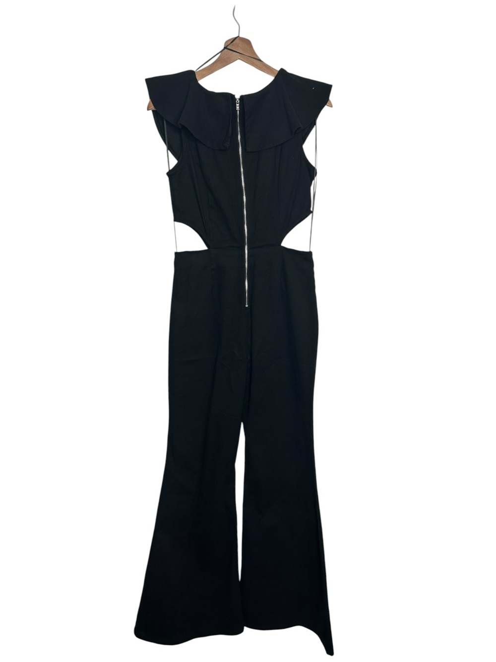 Flying Tomato LA On The Way Out Black Denim Wide Leg Jumpsuit Size Medium - Picture 9 of 9